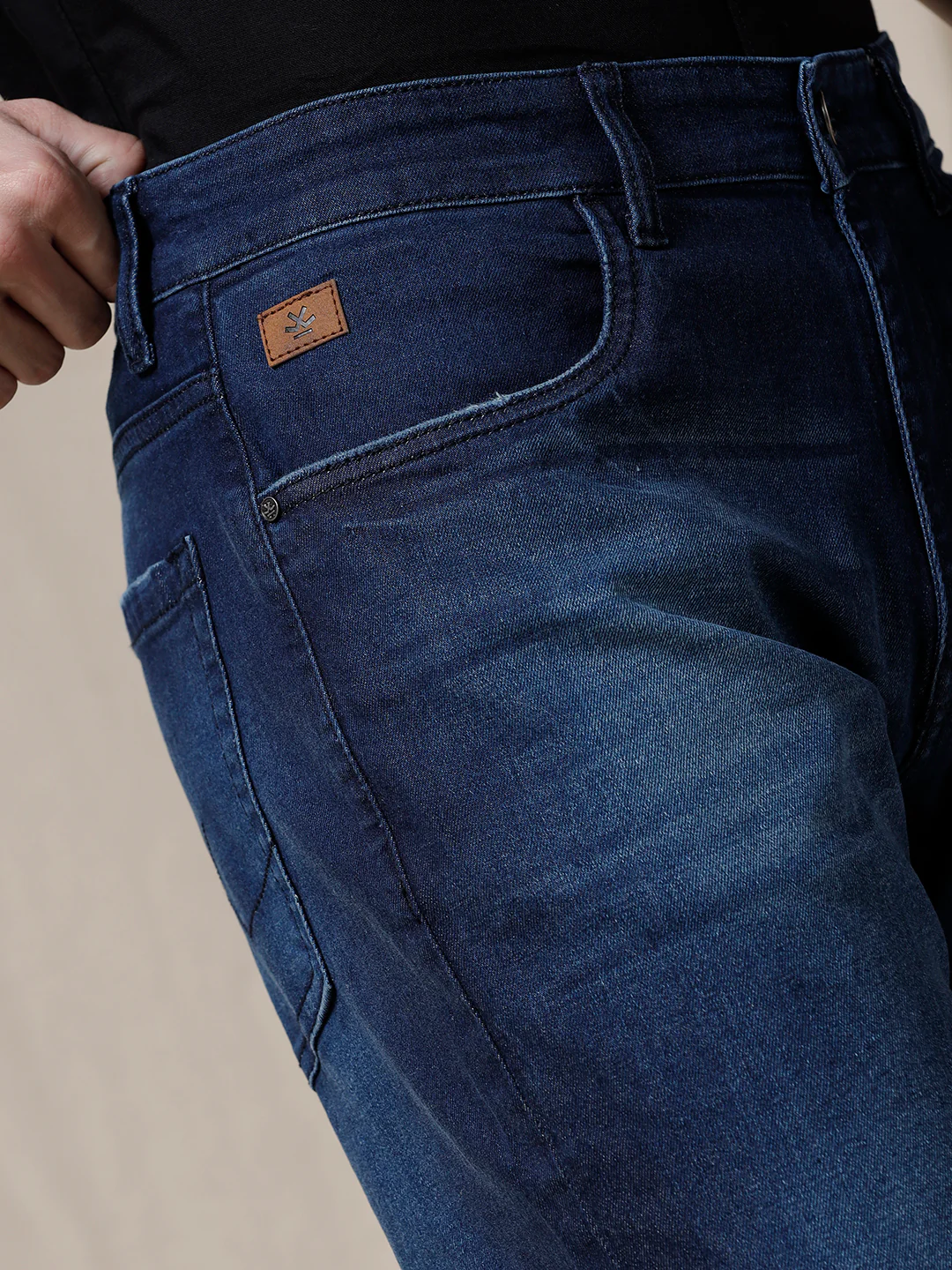 Blue Anti Fit Faded Jeans - Image 5