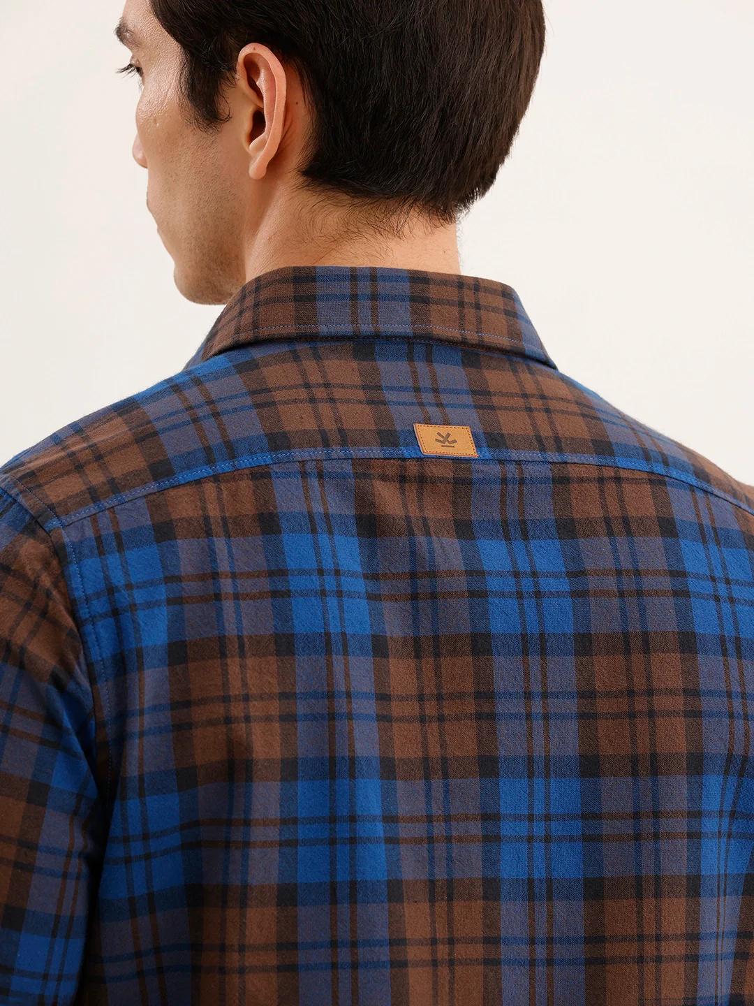 Regular Fit Checkered Shirt | Brown - Image 8