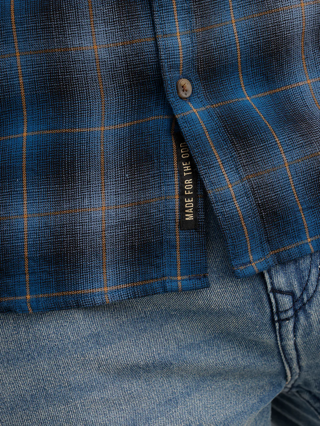 Blue Charcoal Checked Shirt - Image 6