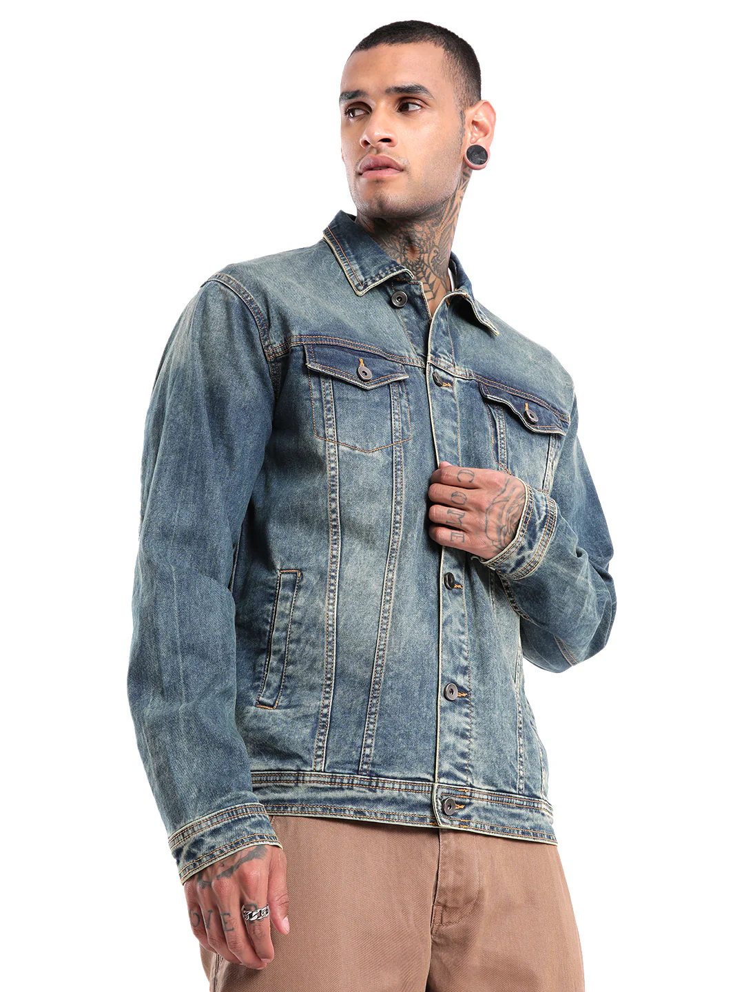 Blue Denim Trucker Jacket - Image 4