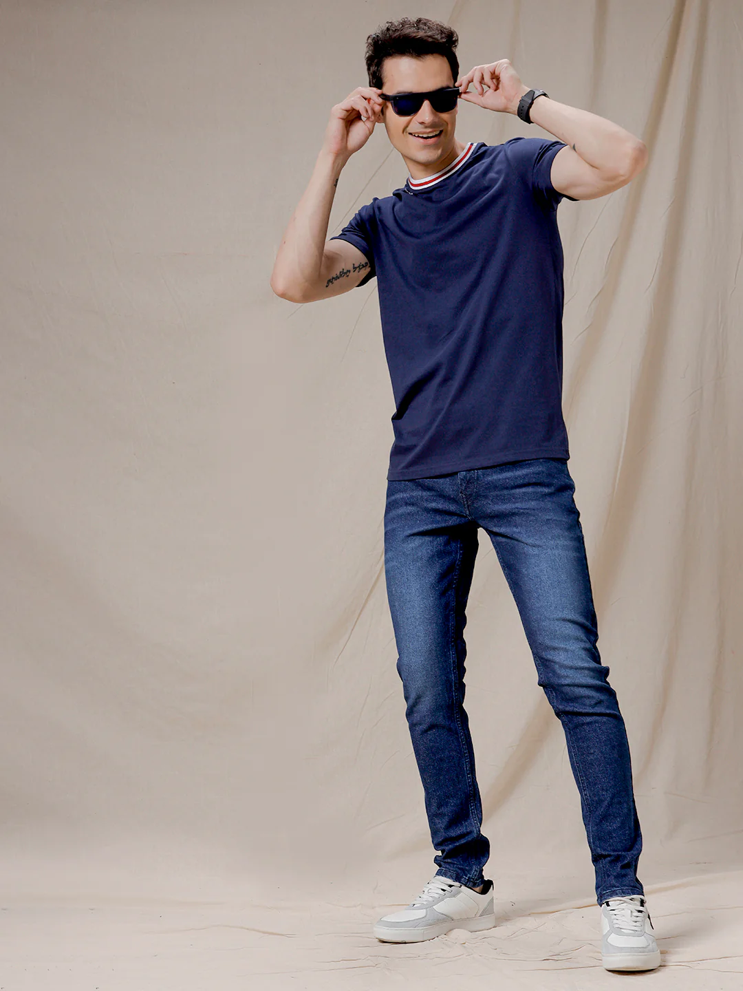 Blue Fade Tapered Jeans - Image 2