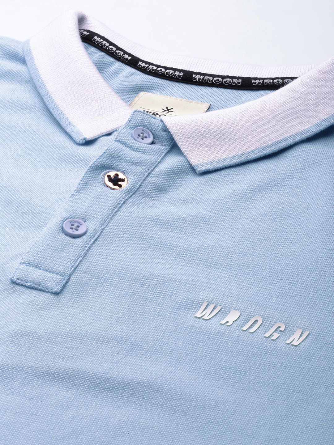 Blue in Wrogn Solid Polo T-Shirt - Image 2
