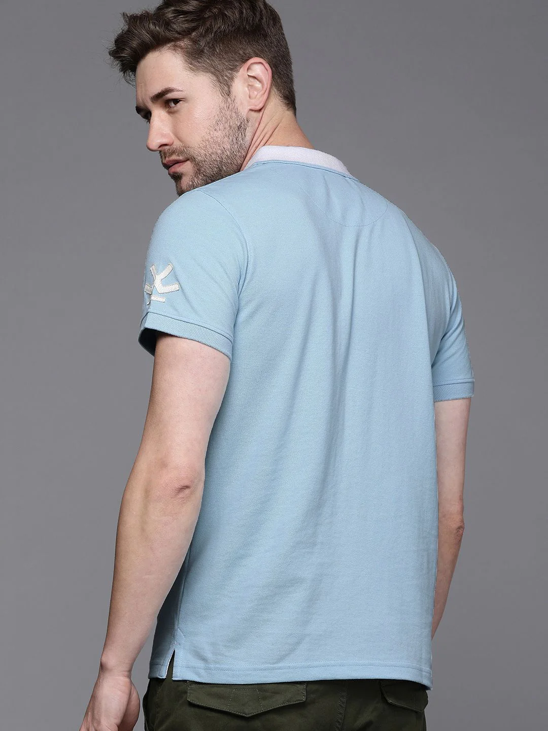 Blue in Wrogn Solid Polo T-Shirt - Image 4