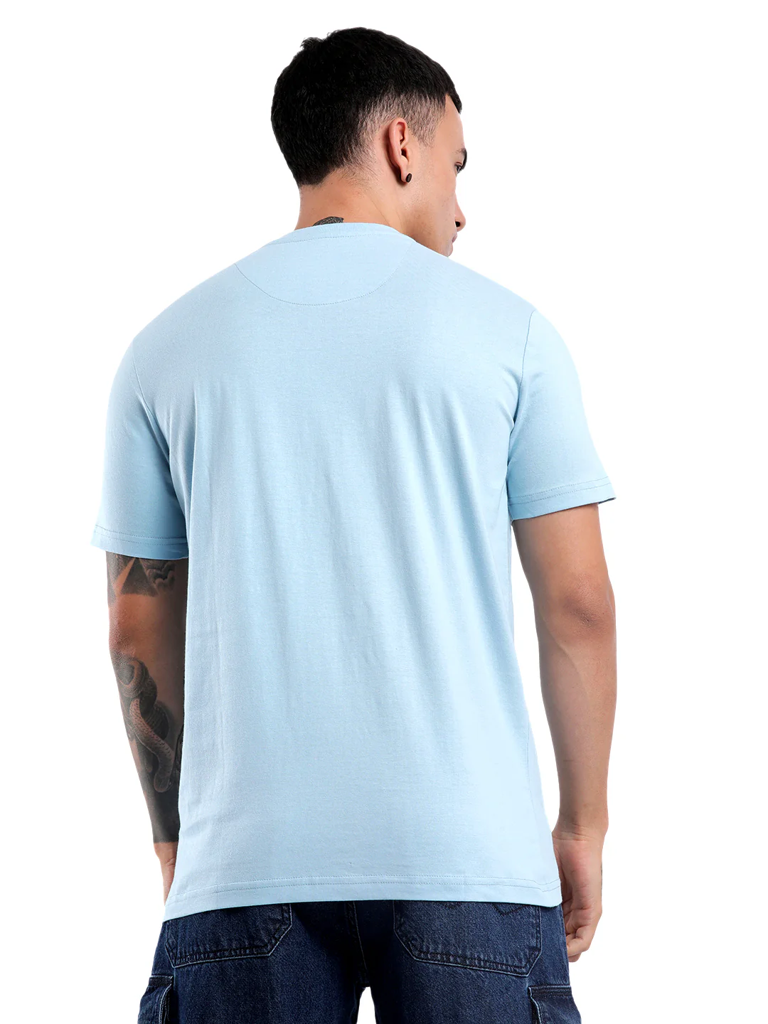 Blue Scribble Printed T-Shirt - Image 3