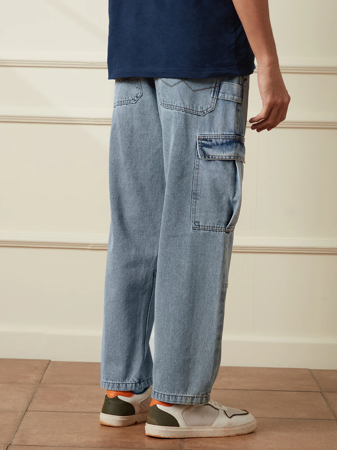 Casual Loose Fit Denim Cargo | Blue - Image 4