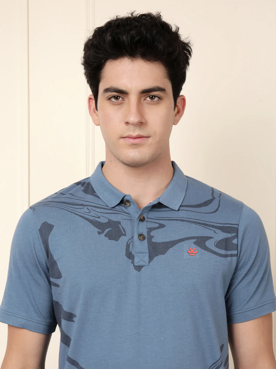 Blue Waves Printed Polo T-Shirt - Image 5
