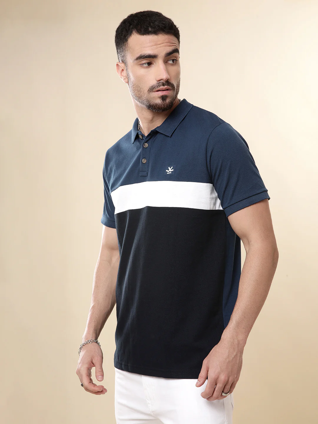 Blues Colour-blocked Polo T-Shirt - Image 4