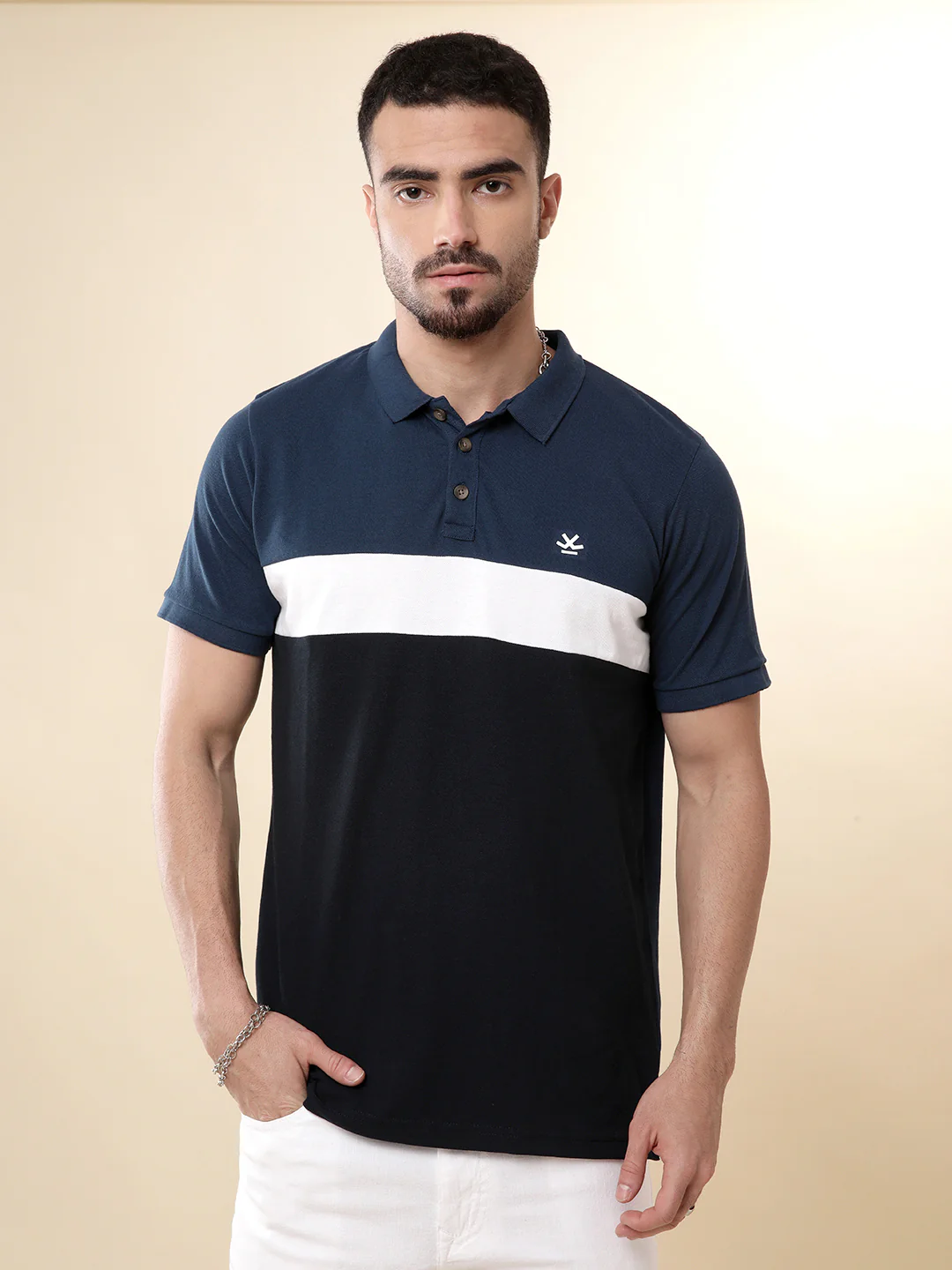 Blues Colour-blocked Polo T-Shirt - Image 6