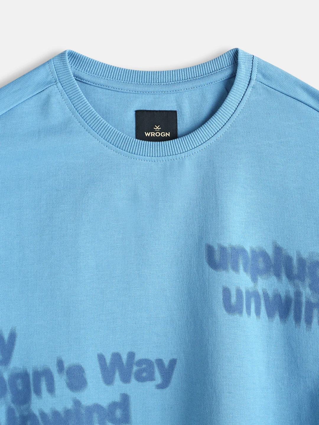 Blurred Placement Print Oversized T-Shirt | Blue - Image 3