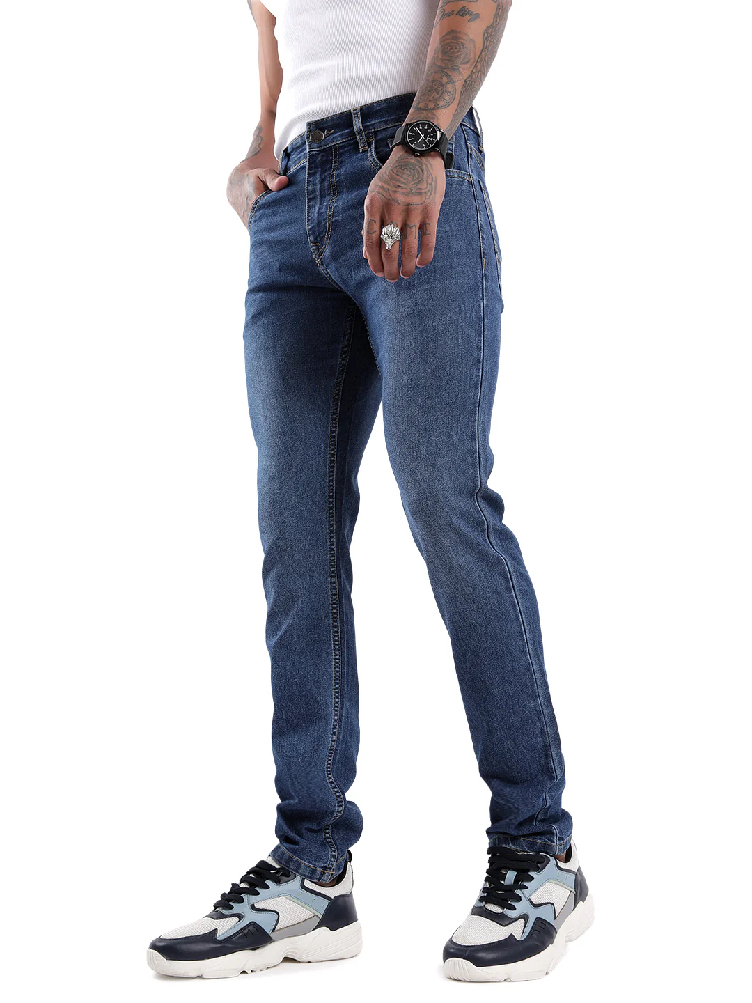 Bold Blue Heavy Duty Jeans - Image 4