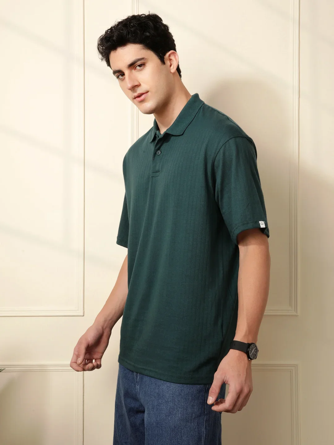 Bold Green Oversized Polo T-Shirt - Image 5