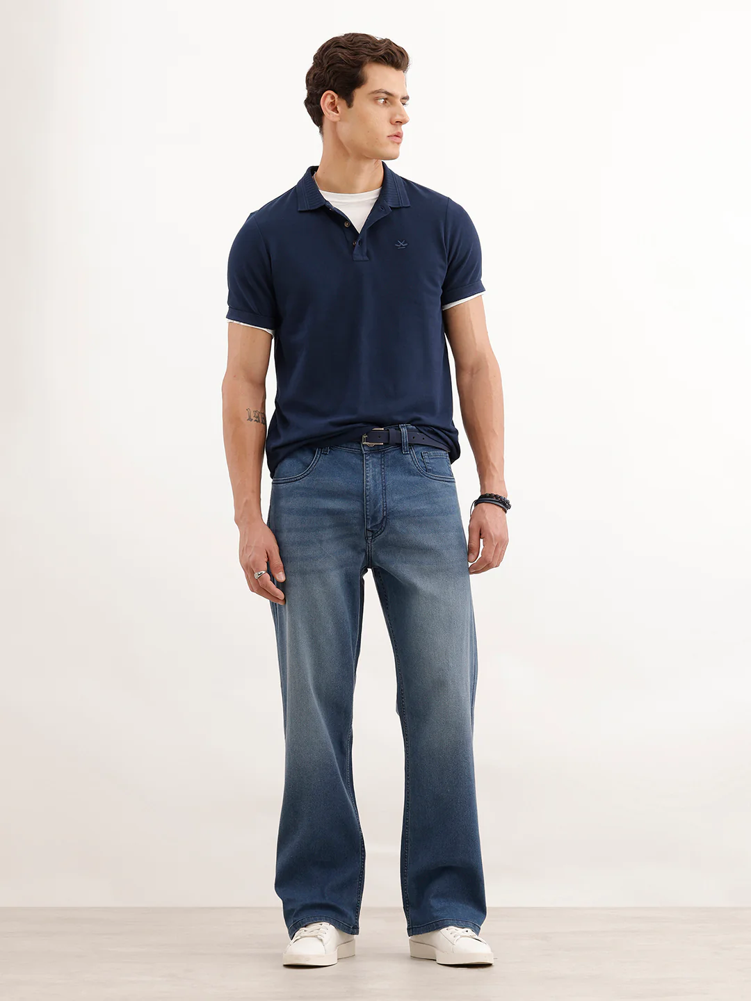 Bootcut Fit Faded Denim Jeans  | Light Blue - Image 2
