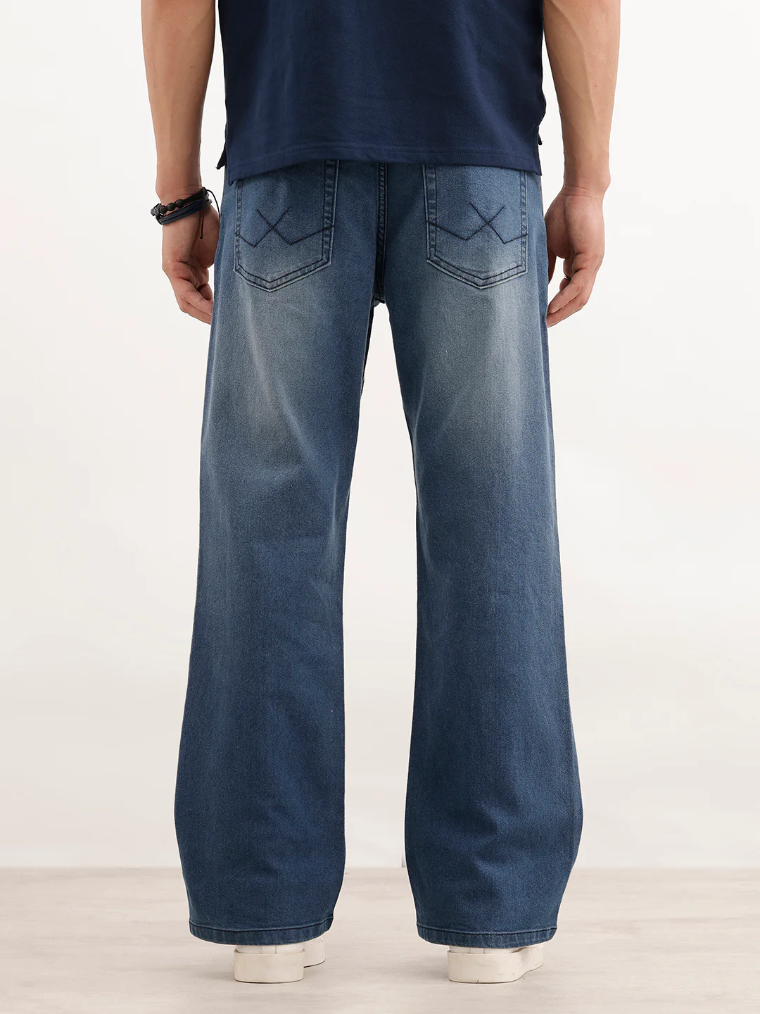 Bootcut Fit Faded Denim Jeans  | Light Blue - Image 3