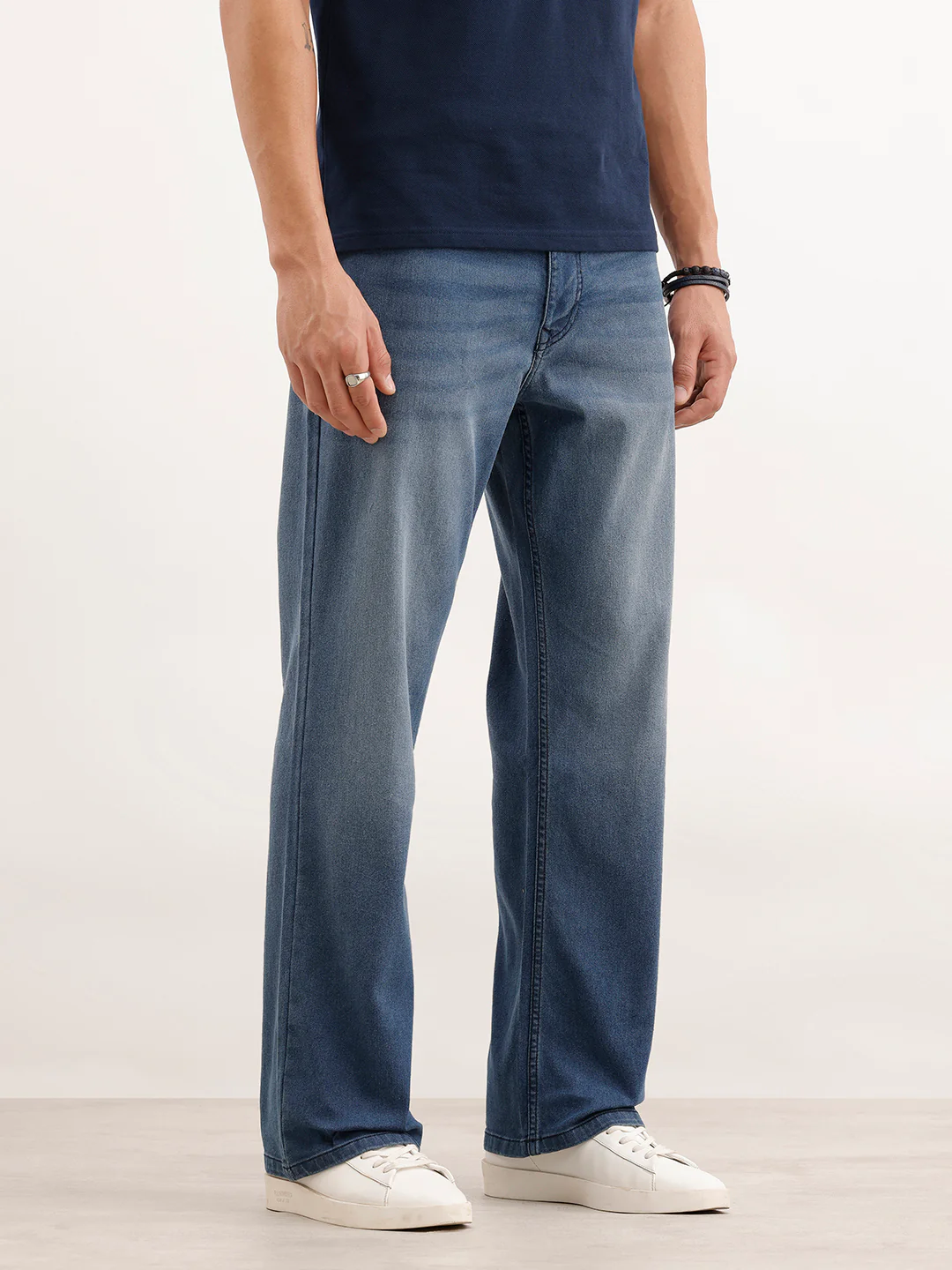 Bootcut Fit Faded Denim Jeans  | Light Blue - Image 4
