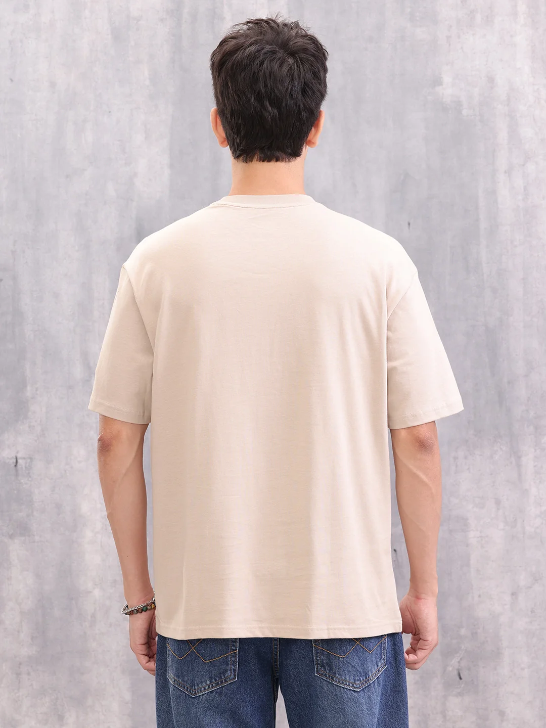 Brand Carrier Graphic Printed Oversized Fit T-Shirt | Beige - Image 3