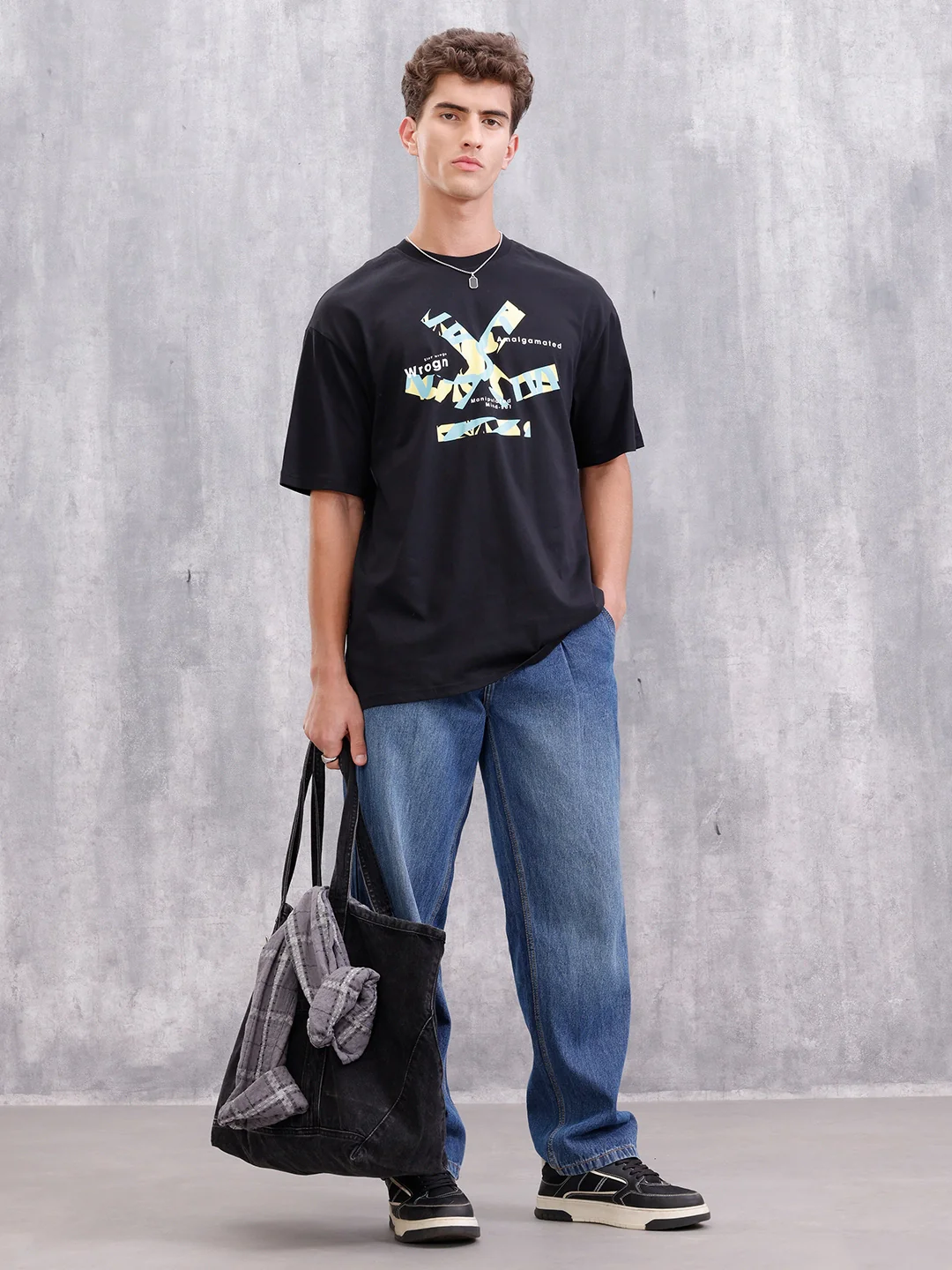 Brand Carrier Graphic Printed Oversized Fit T-shirt | Black - Image 2