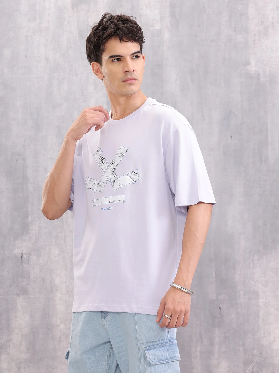 Brand Carrier Graphic Printed Oversized Fit T-shirt | Lavender - Image 4