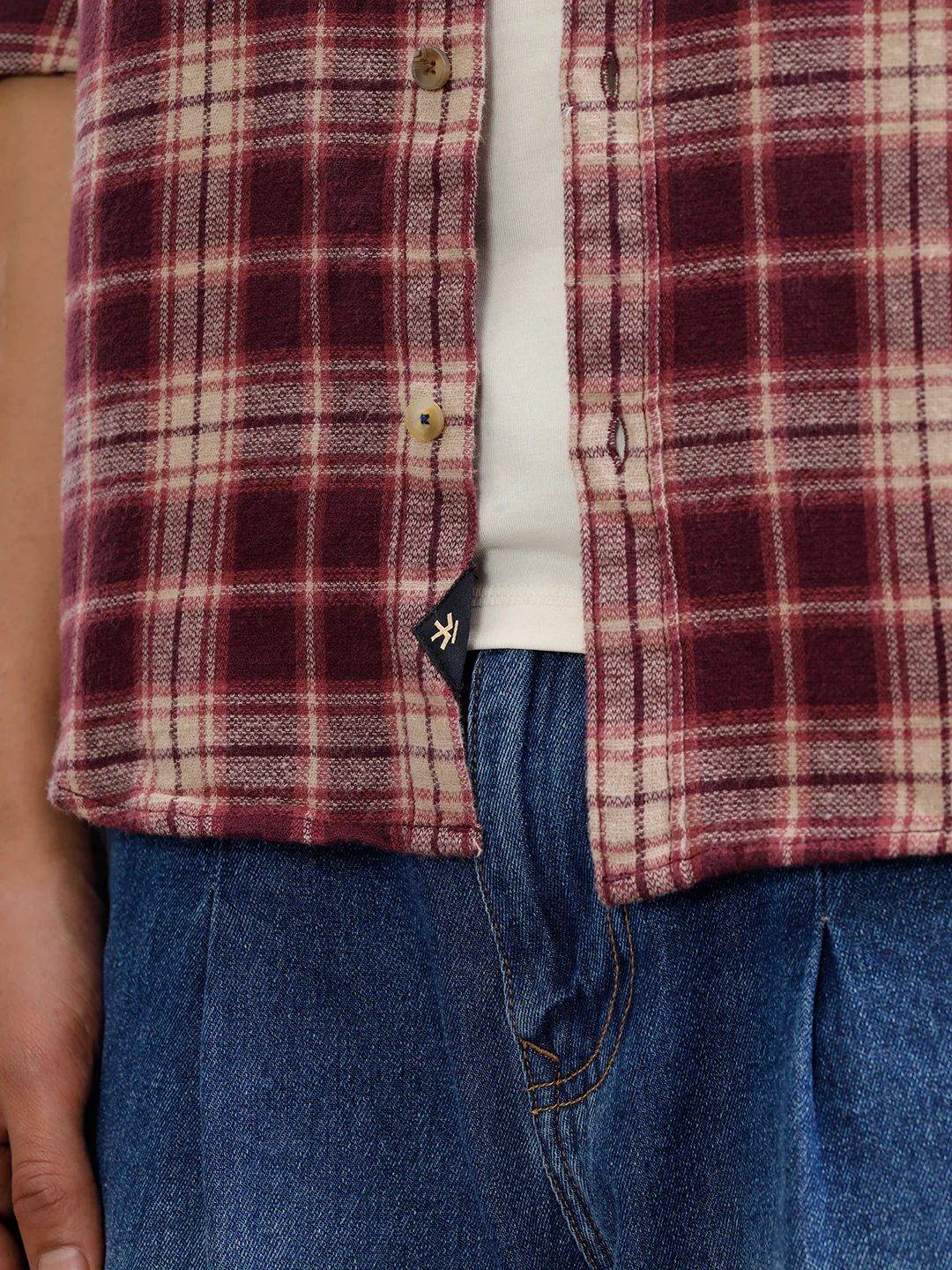 Brushed Flannel Utility Shirt In Slim Fit | Red - Image 5