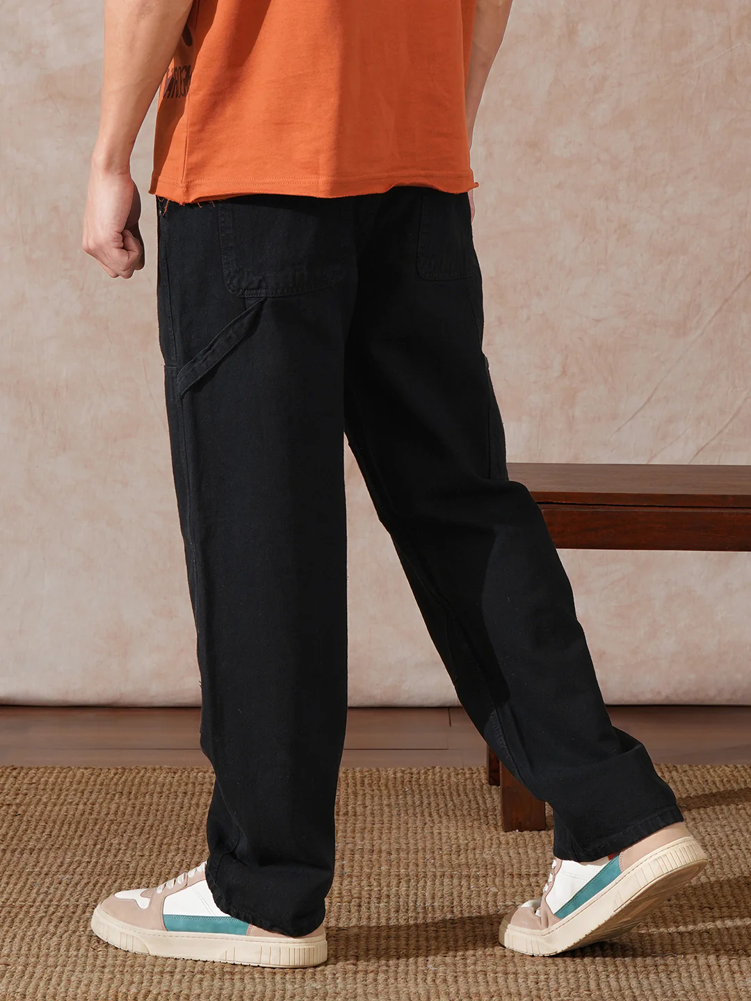 Carpenter Style Loose Fit Trouser | Black - Image 3