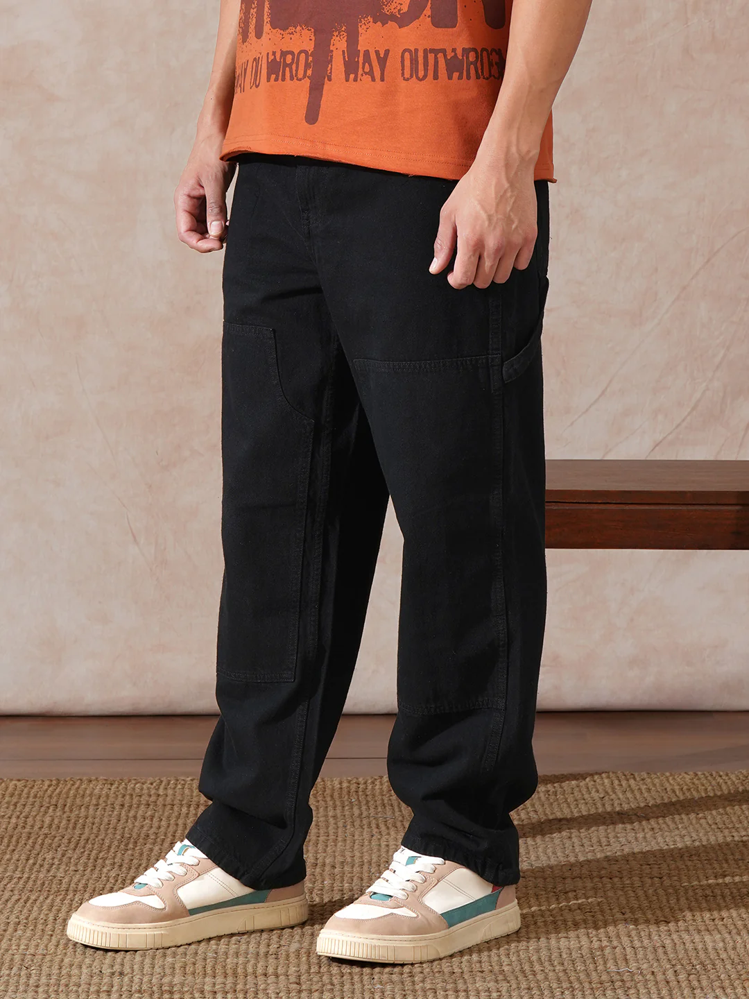 Carpenter Style Loose Fit Trouser | Black - Image 4