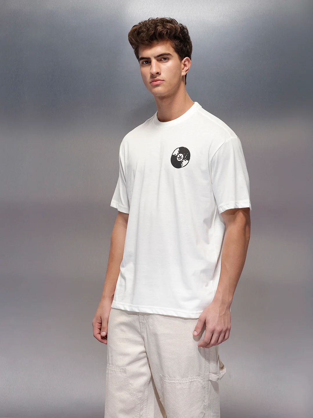 Casual Back Printed Oversized T-Shirt  | White - Image 4