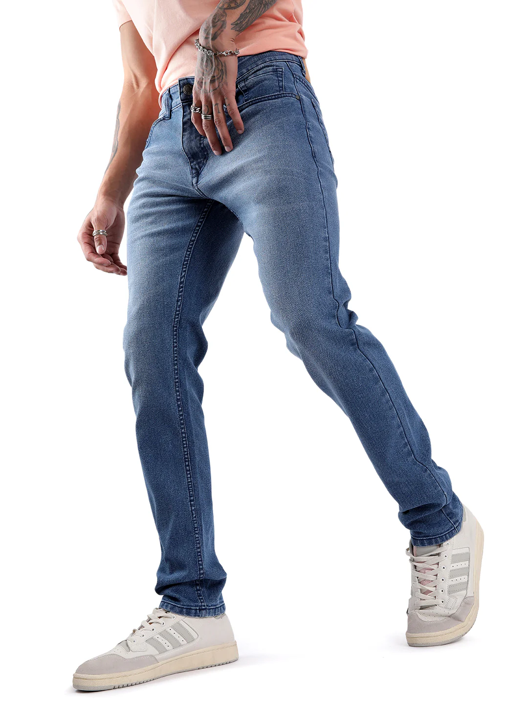 Casual Blue Slim Fit Denim Jeans - Image 4