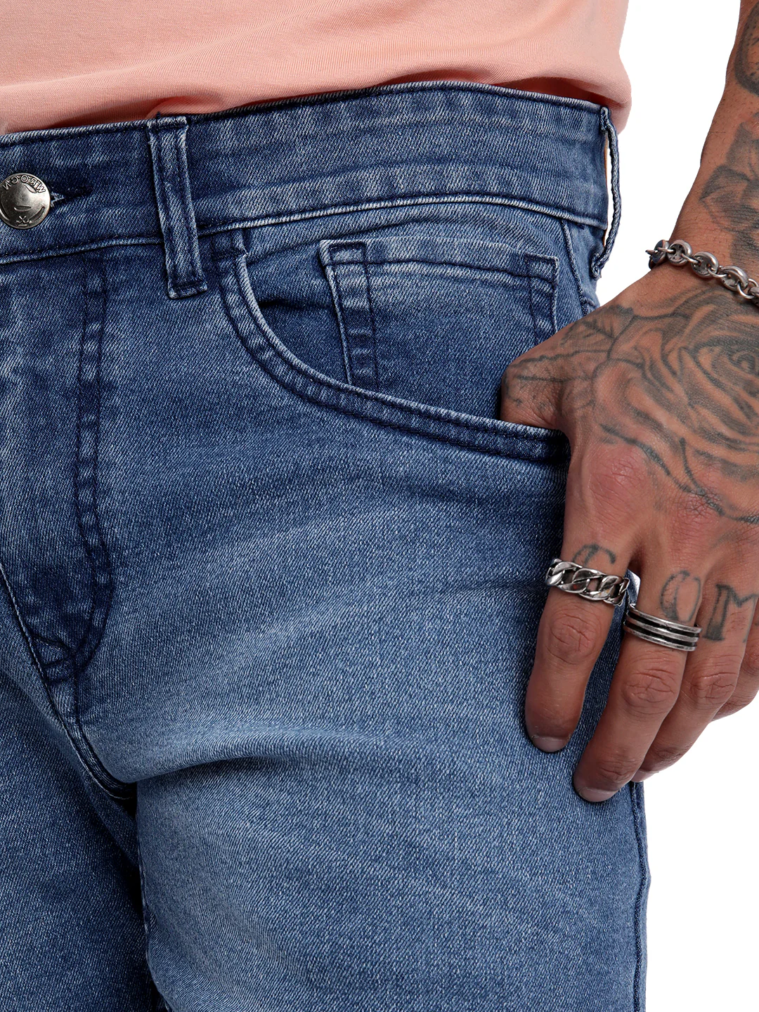 Casual Blue Slim Fit Denim Jeans - Image 5