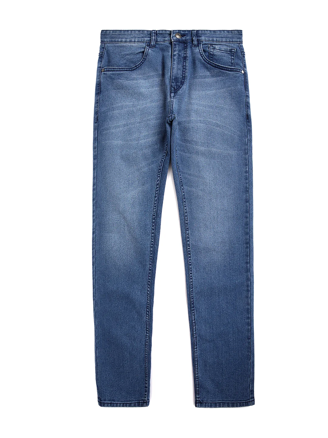 Casual Blue Slim Fit Denim Jeans - Image 6