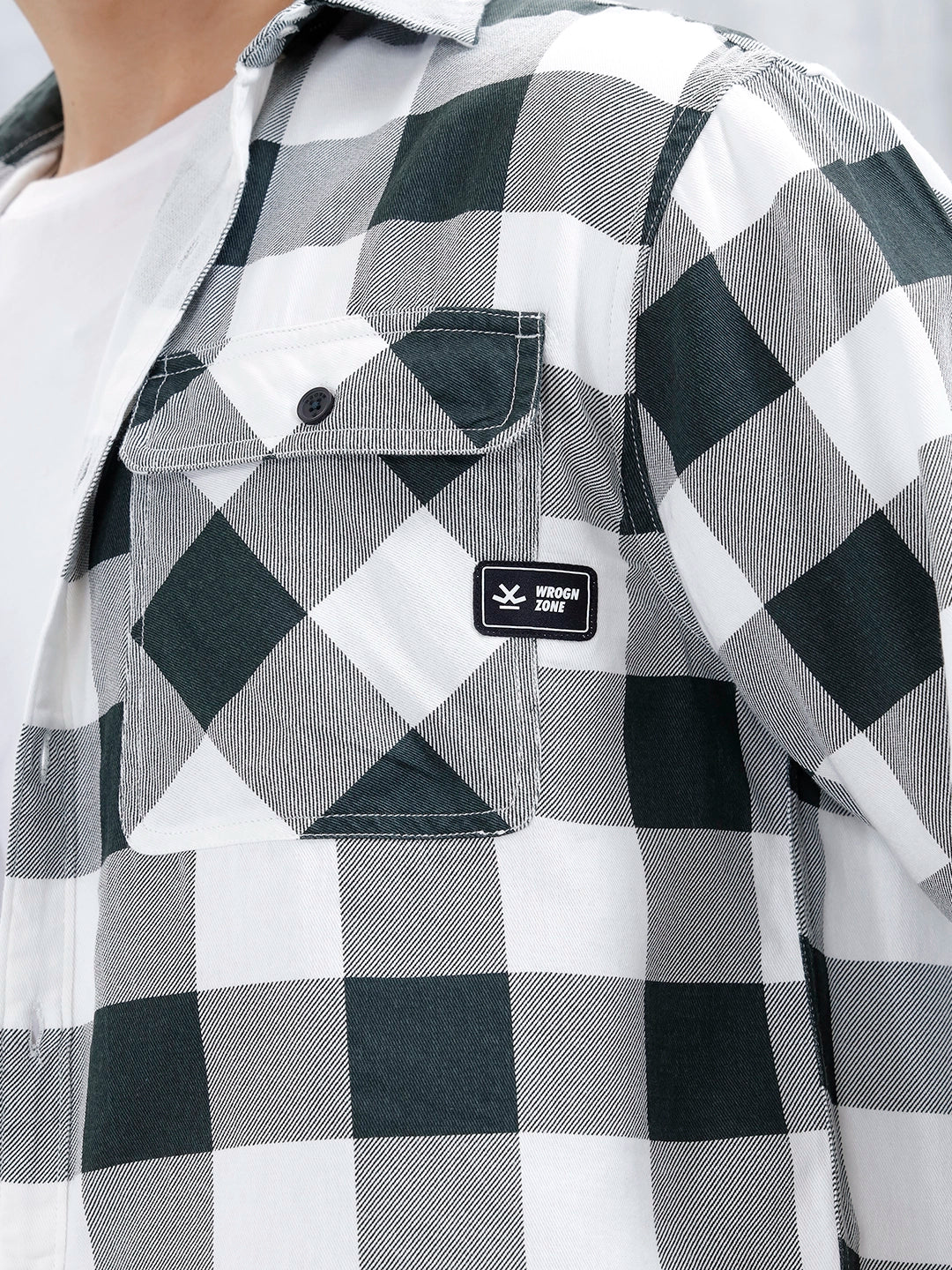 Casual Comfort Fit Checkered Pattern Shirt | Black - Image 5
