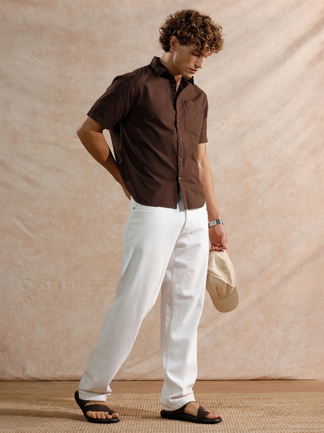 Cotton Slub Overdyed Shirt | Brown - Image 2