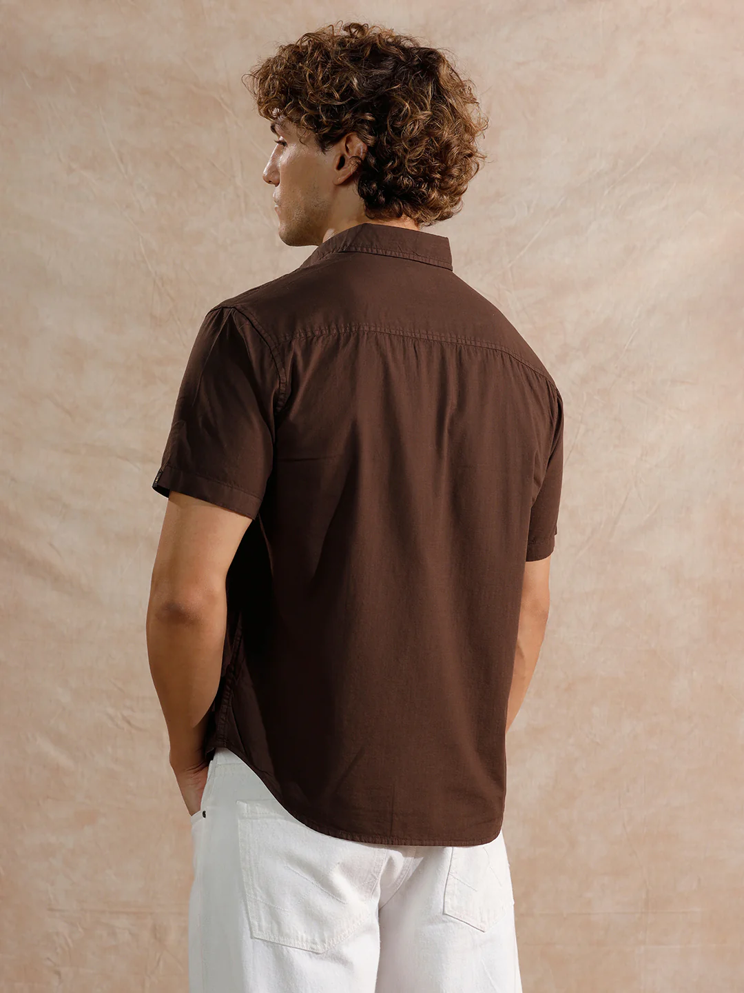 Cotton Slub Overdyed Shirt | Brown - Image 3