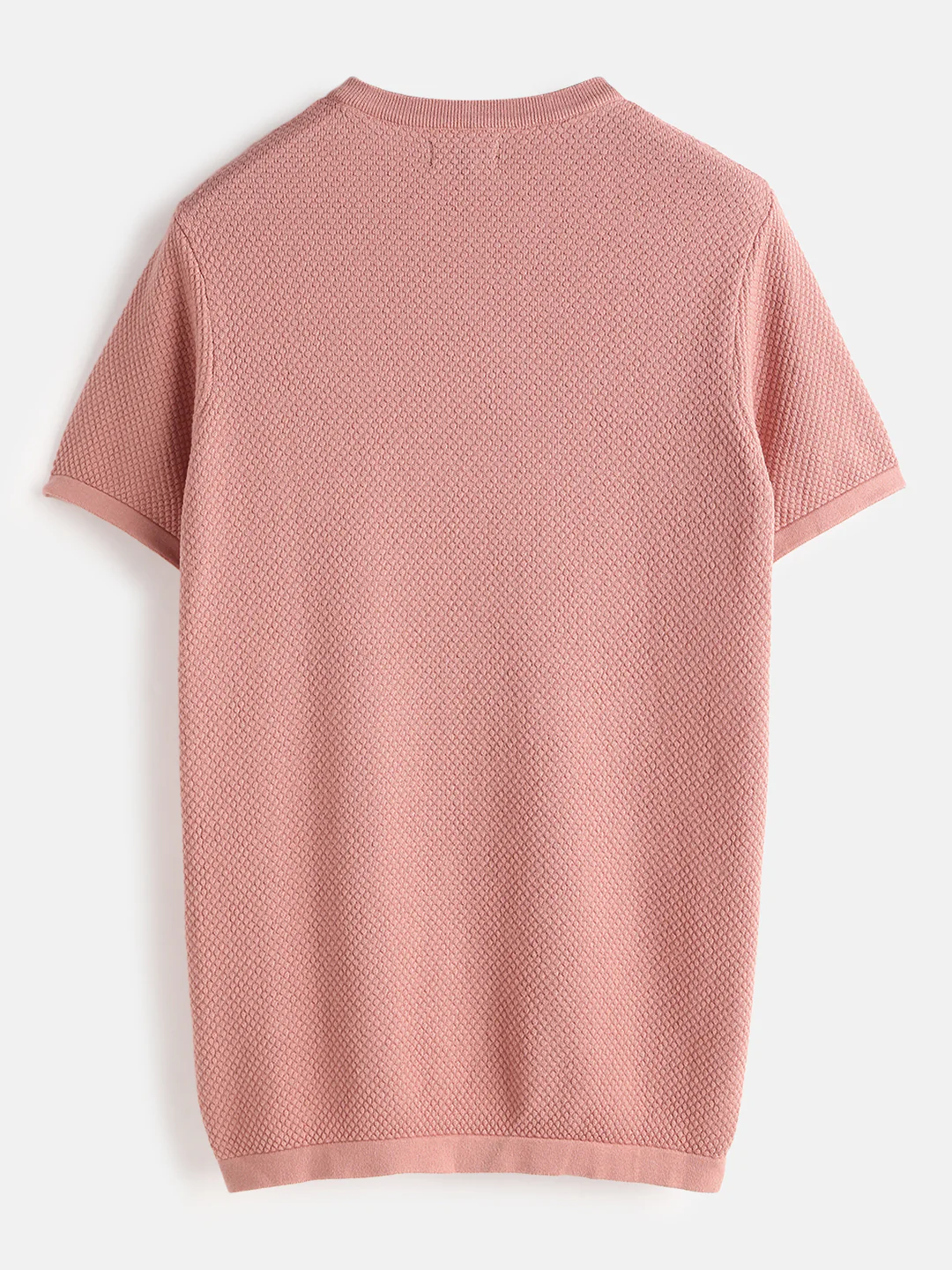 Casual Flat Knit T-Shirt | Pink - Image 4