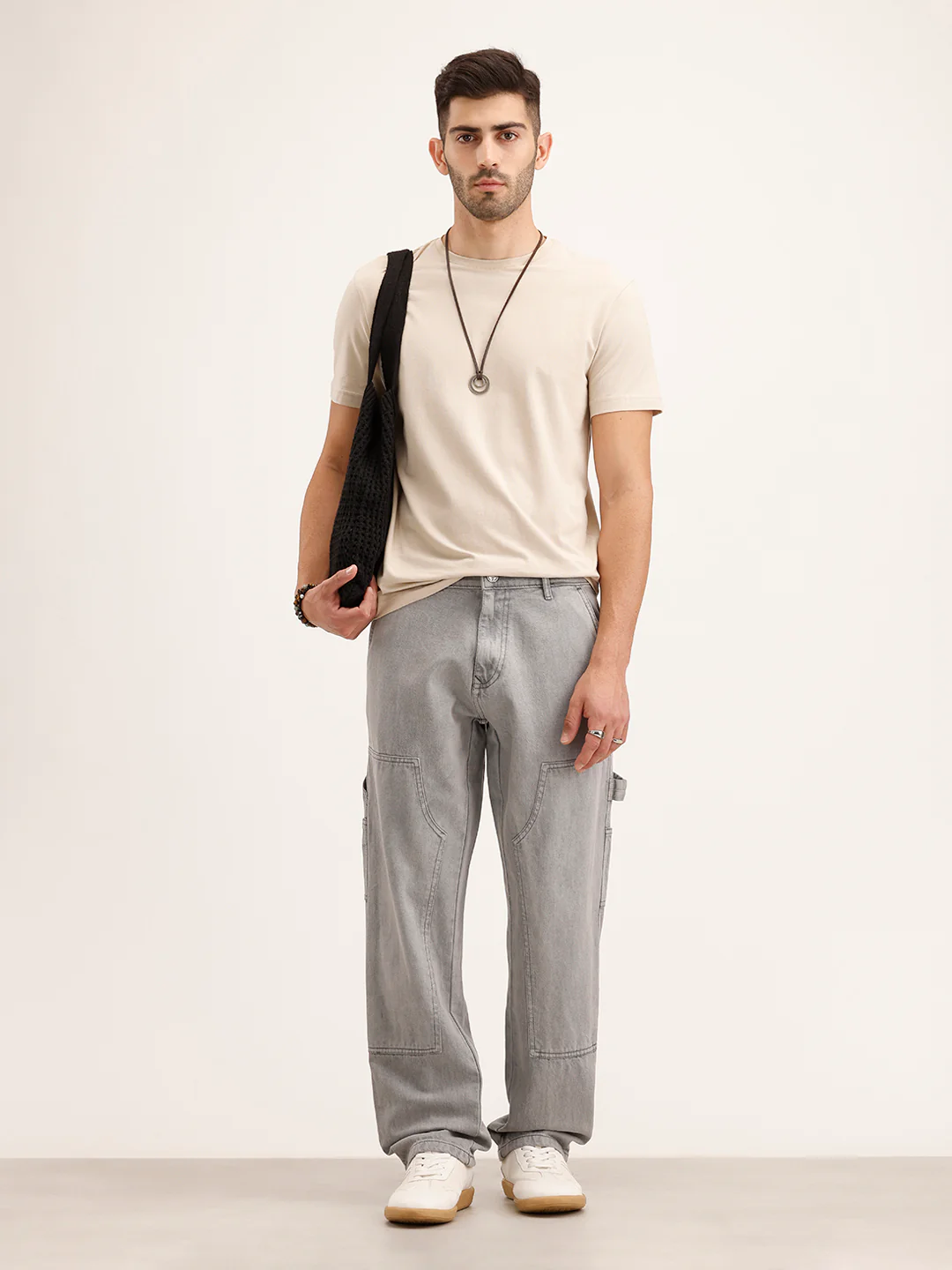 Casual Grey Carpenter Fit Trousers | Mid Grey - Image 2