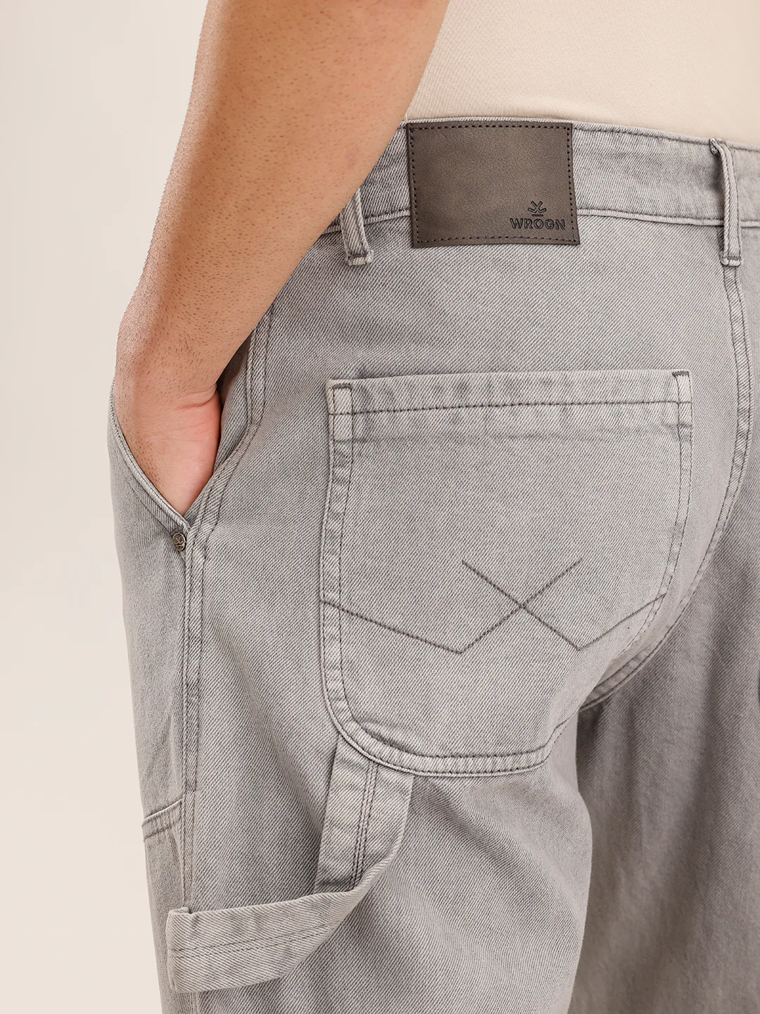 Casual Grey Carpenter Fit Trousers | Mid Grey - Image 5
