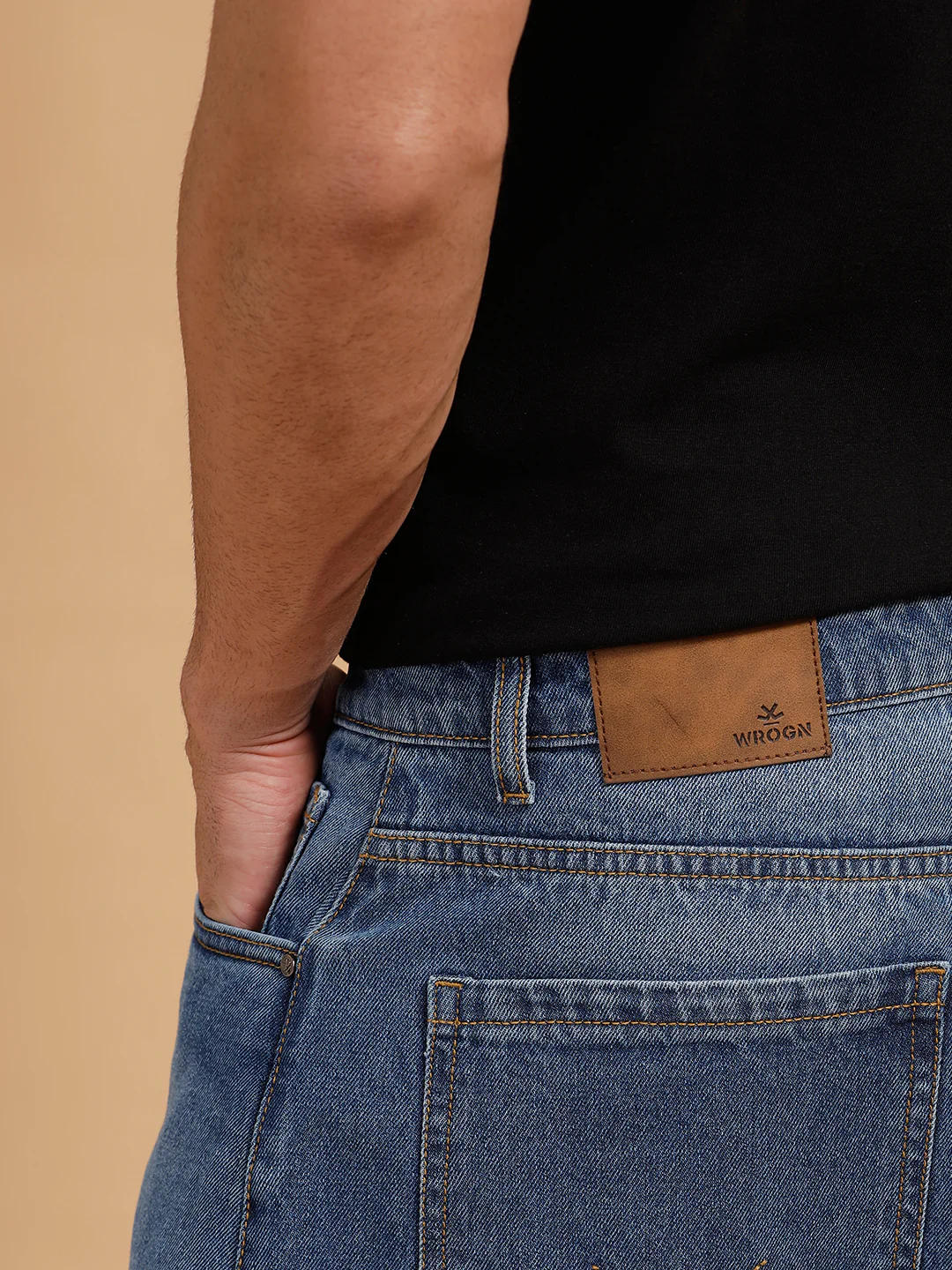 Casual Heavy Fade Baggy Fit Jeans | Blue - Image 5