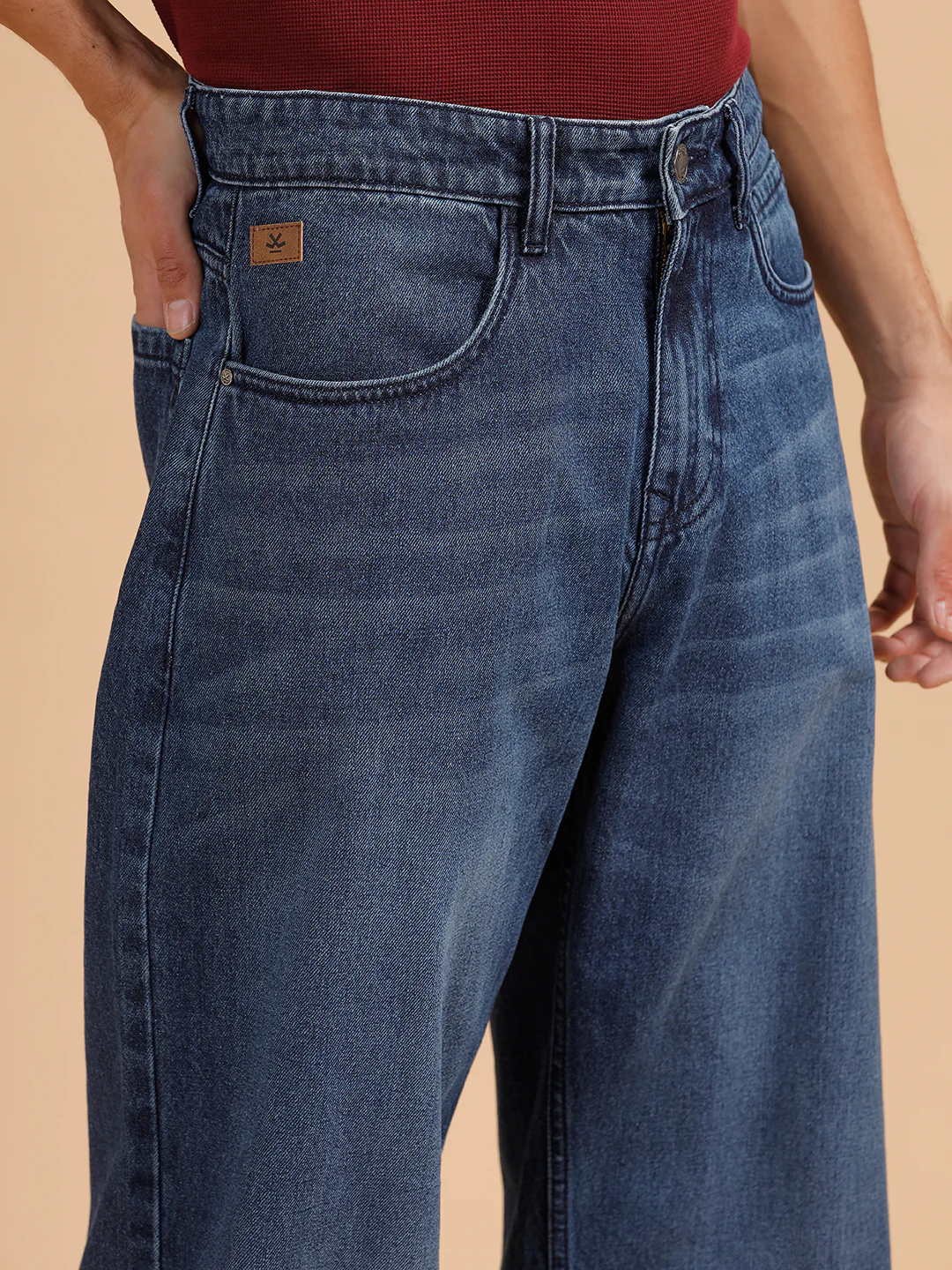 Casual Heavy Fade Loose Fit Jeans| Blue - Image 5
