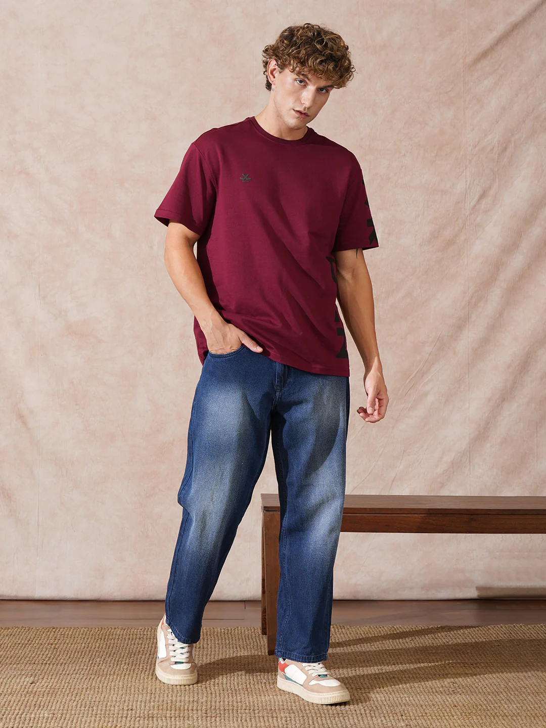 Casual Heavy Fade Loose Fit Jeans | Blue - Image 2