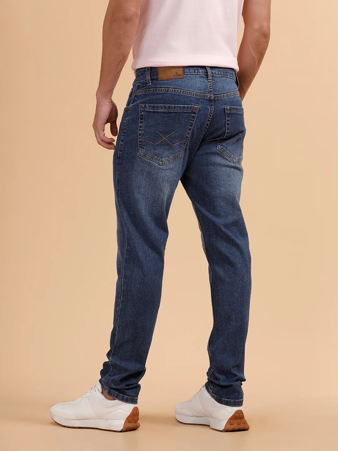 Casual Heavy Fade Slim Fit Jeans | Blue - Image 3