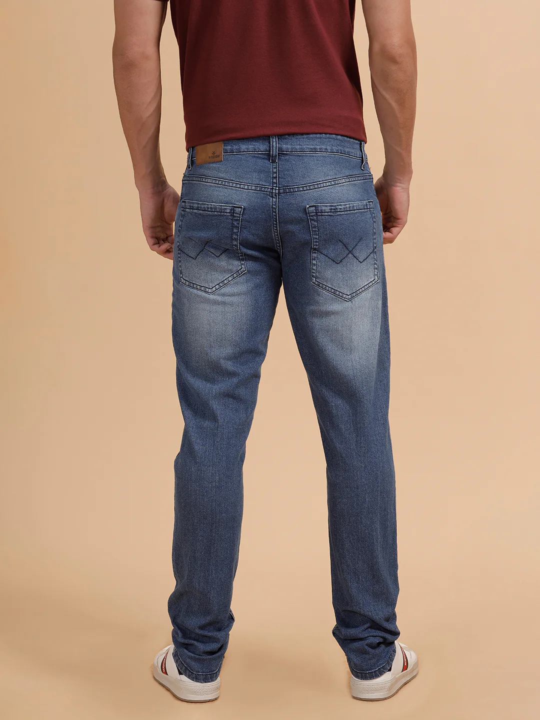 Casual Heavy Fade Slim Fit Jeans | Light Blue - Image 3