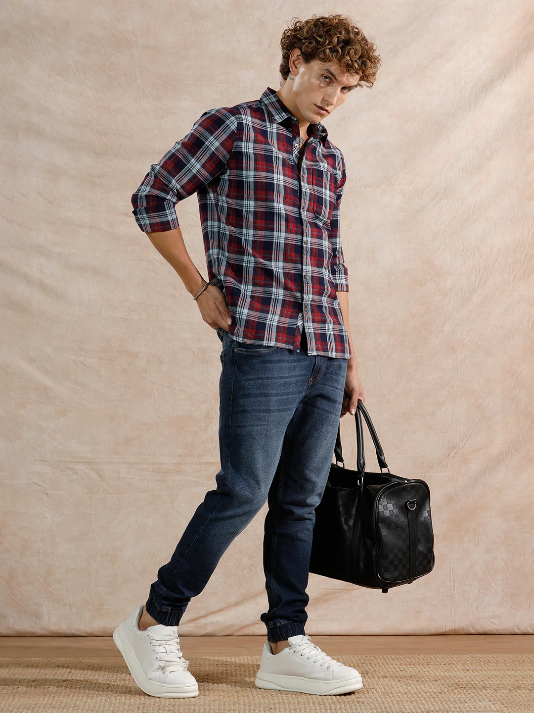 Casual Heavy Fade Jogger Fit Jeans | Dark Blue - Image 2