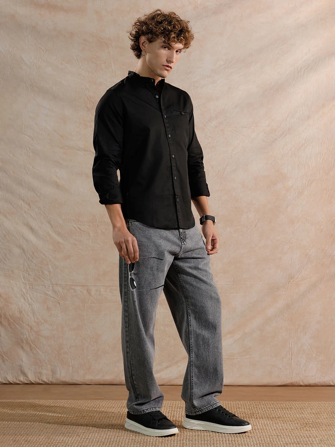 Casual Heavy Fade Loose Fit Jeans | Grey - Image 2