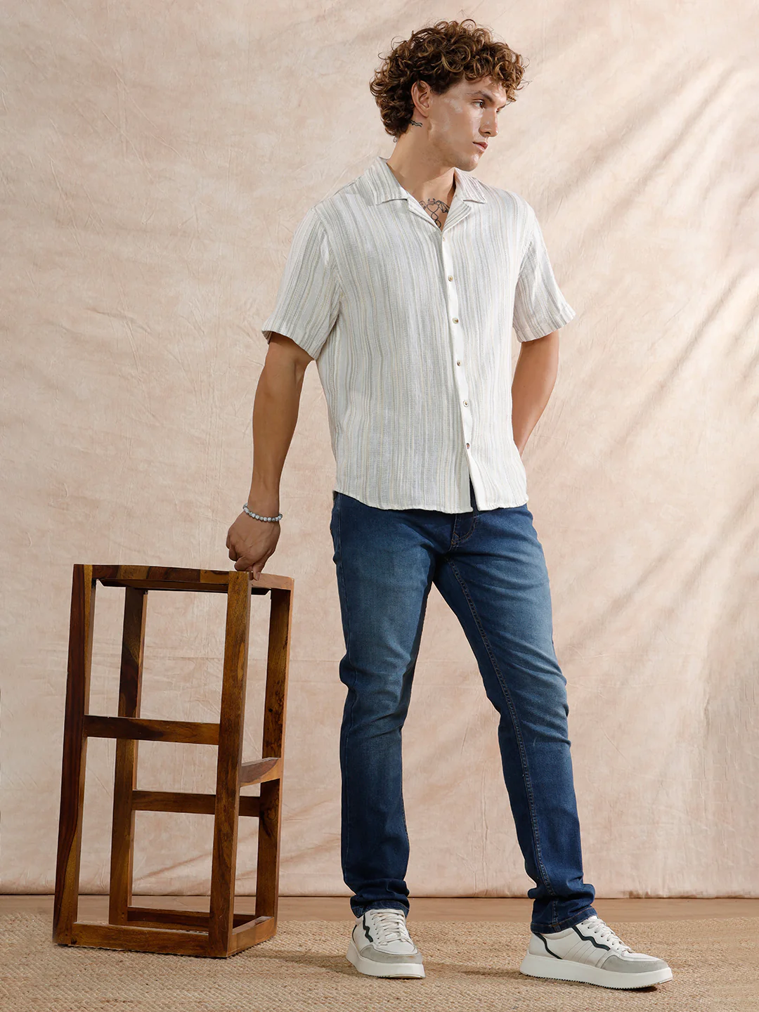 Casual Heavy Fade Slim Fit Jeans | Blue - Image 2