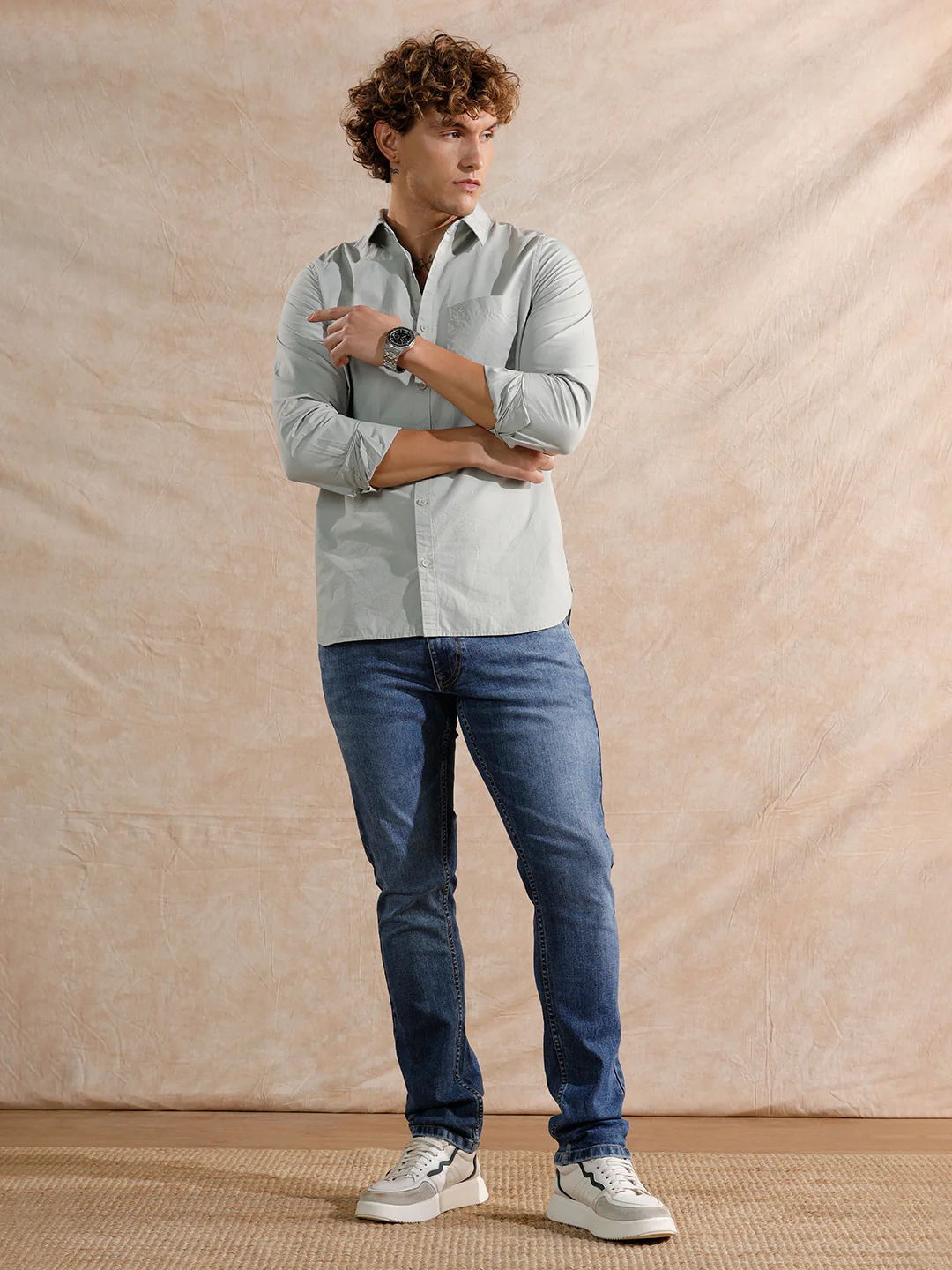 Casual Heavy Fade Slim Fit Jeans | Blue - Image 2