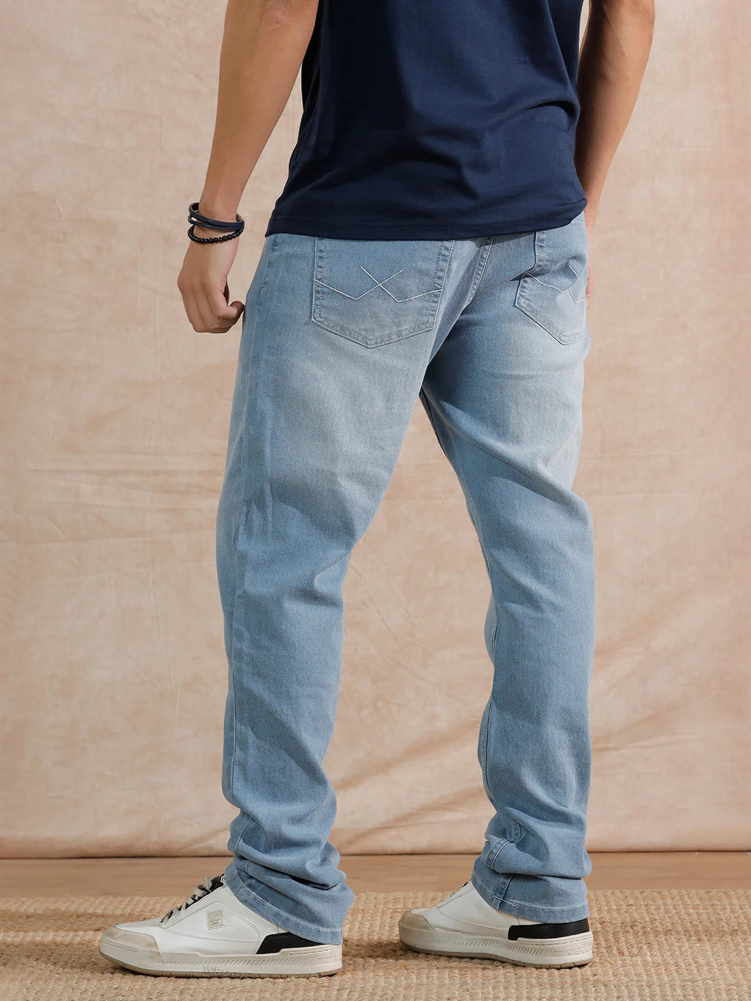 Casual Heavy Fade Slim Fit Jeans | Light Blue - Image 3