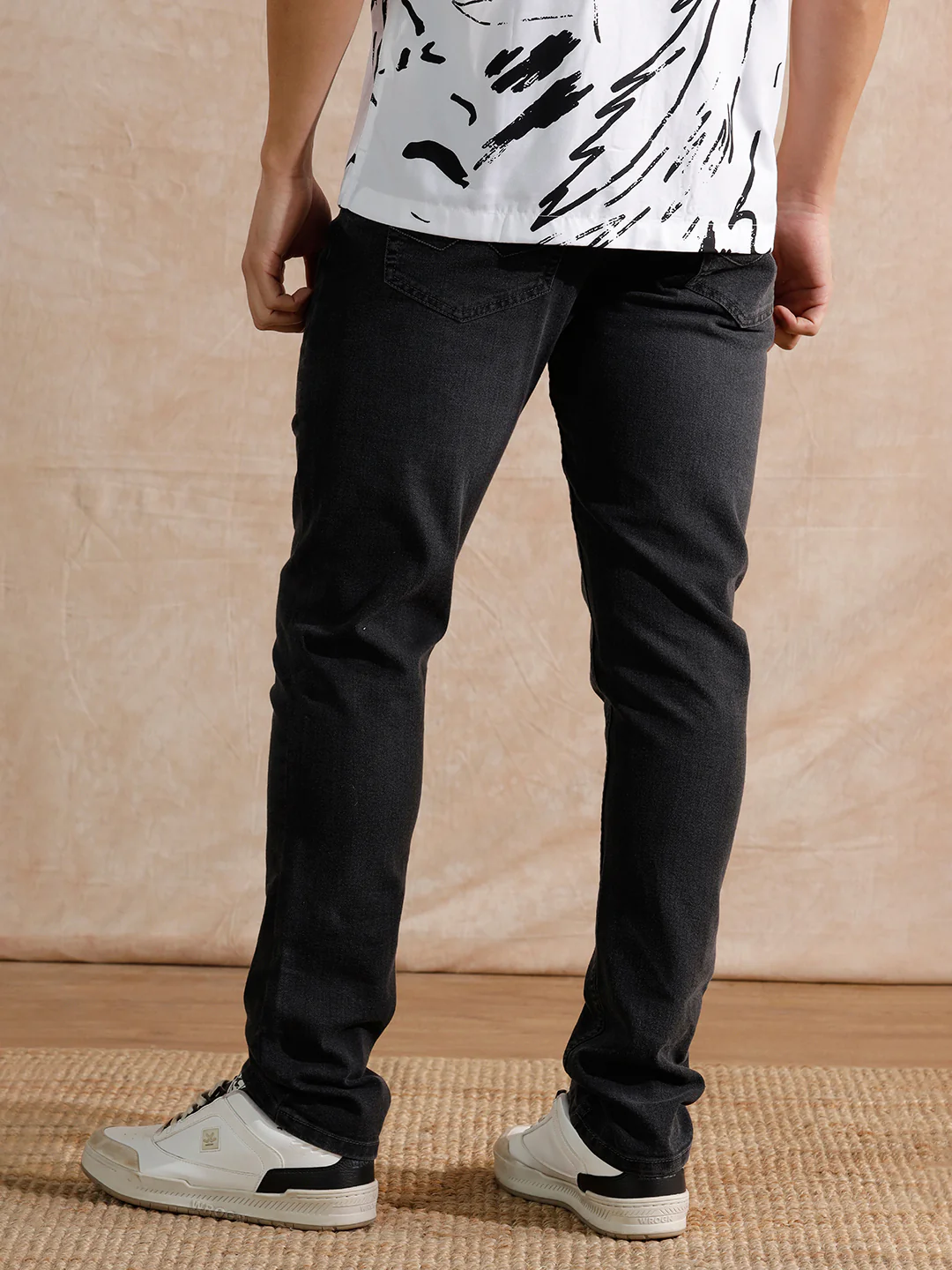 Casual Heavy Fade Straight Fit Jeans | Dark Grey - Image 3