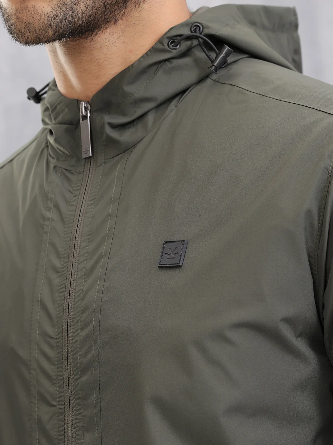 Casual Hooded Bomber Jacket | Olive - Image 5