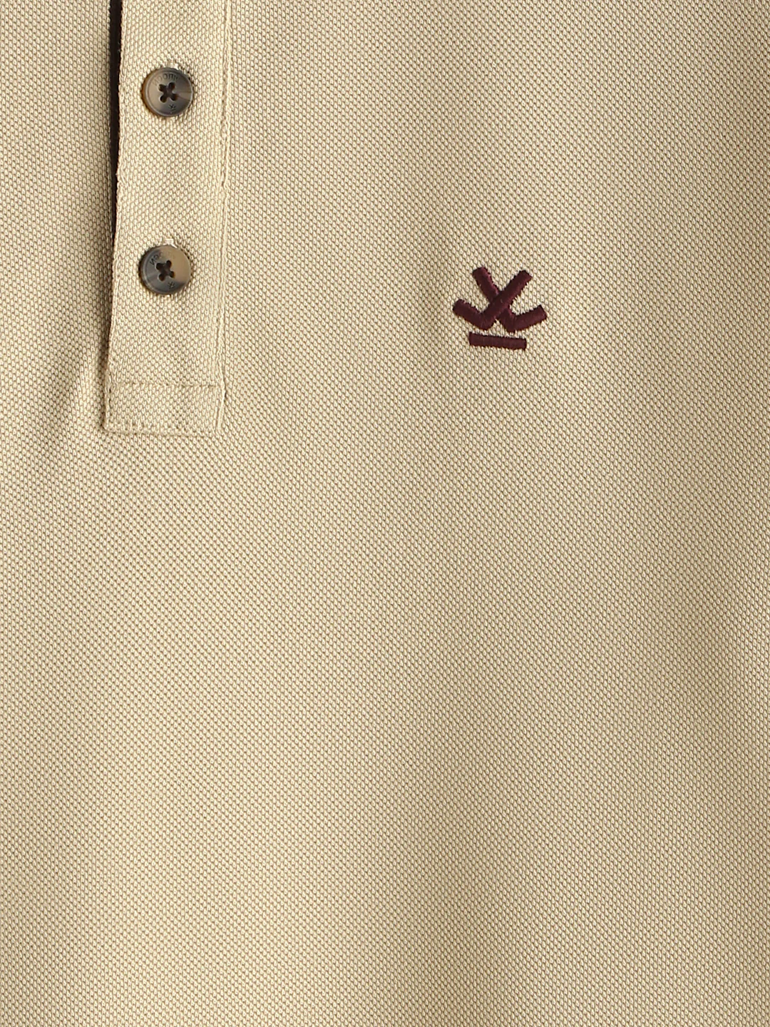 Casual Jacquard Collar Polo T-Shirt | Khaki - Image 3