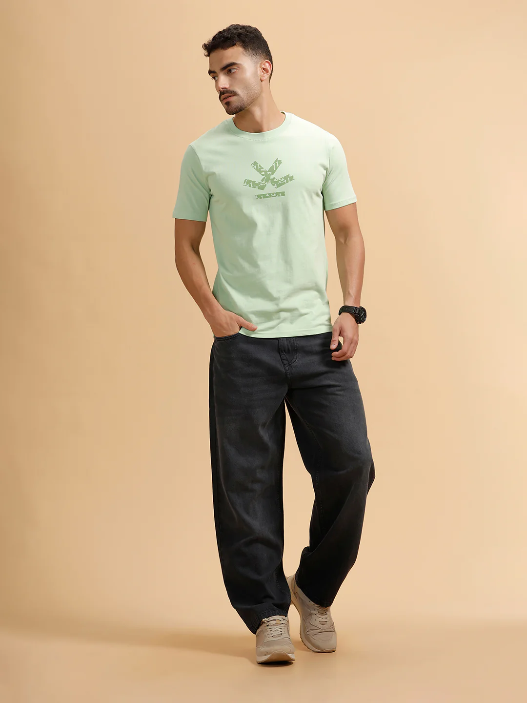 Casual Light Fade Loose Fit Jeans | Dark Grey - Image 2