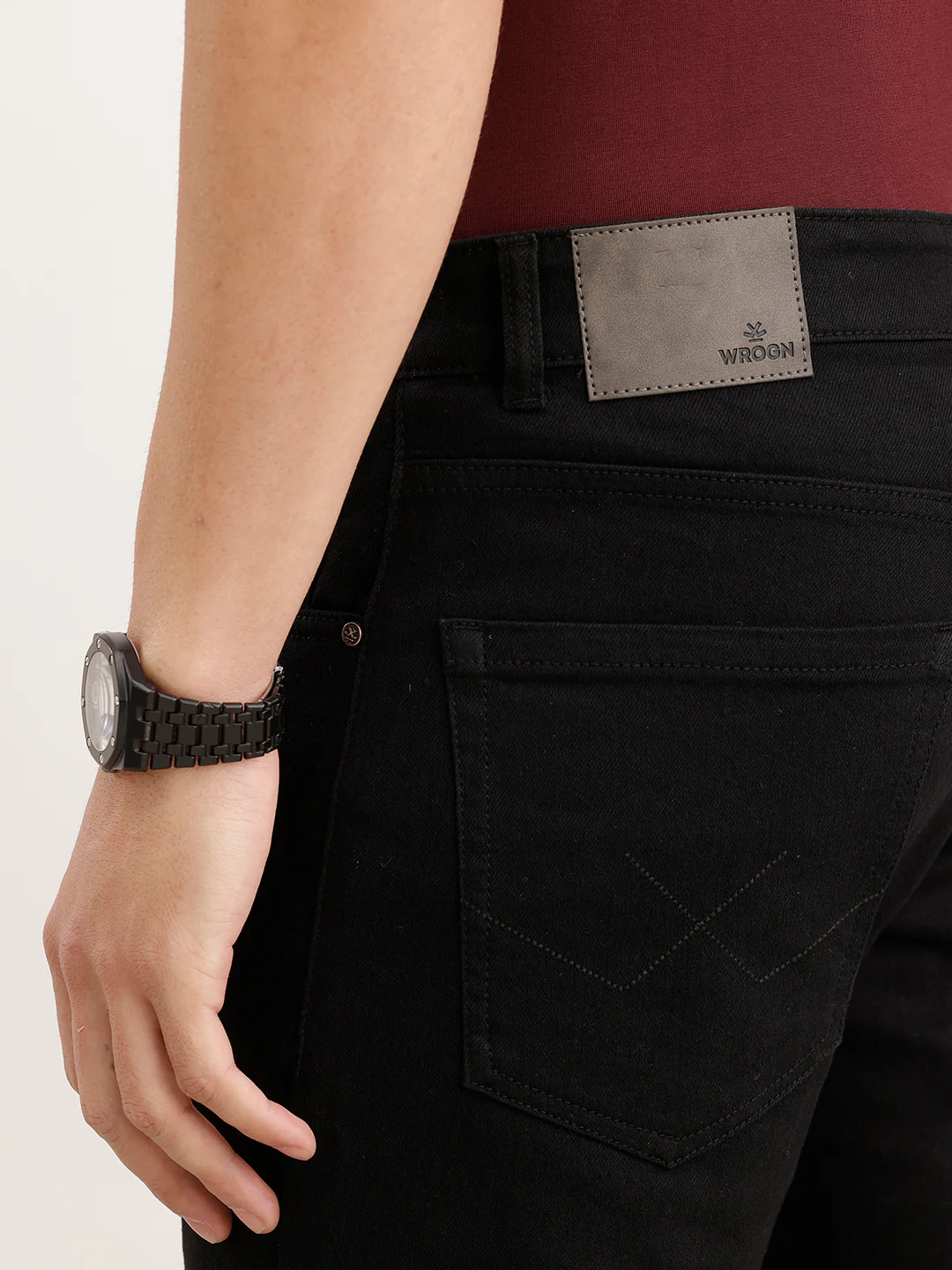 Casual Light Fade Slim Fit Jeans | Black - Image 6
