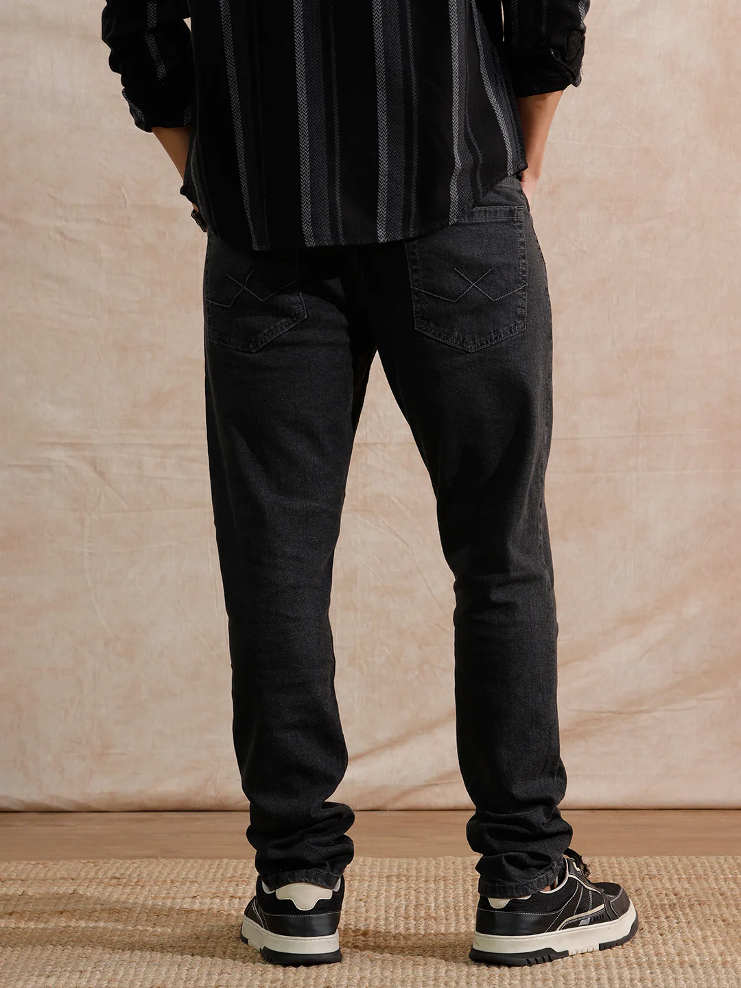 Casual Light Fade Slim Fit Jeans | Dark Grey - Image 3